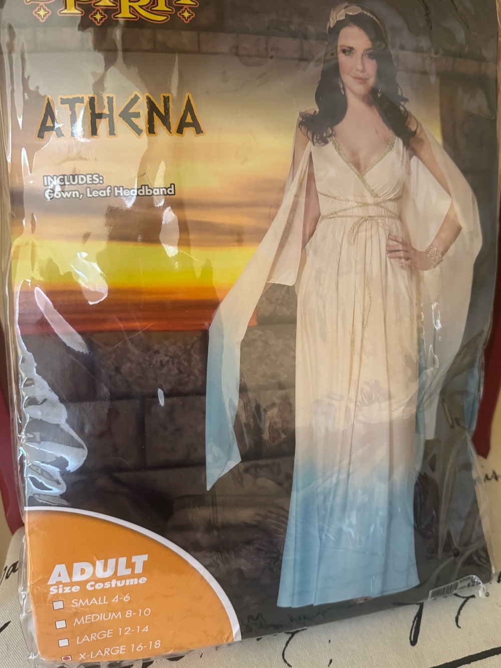 Spirit Halloween Athena Greek Goddess Costume Size XL